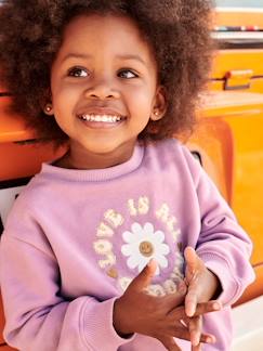 Menina 2-14 anos-Camisolas, casacos de malha, sweats-Sweatshirts -Sweat com flor e animação em malha tipo borboto, para menina