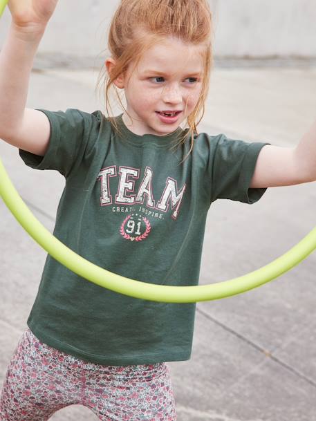 T-shirt de desporto Team, de mangas curtas, para menina verde 