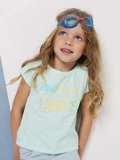 Menina 2-14 anos-T-shirts-T-shirts-T-shirt com mensagem fantasia, para menina