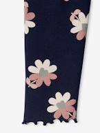 Leggings estampadas, em malha canelada, para menina azul-cambraia+cru+marinho+rosa-velho 