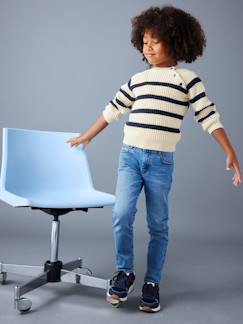 Menino 2-14 anos-Jeans-Jeans slim morfológicos "waterless", medida das ancas ESTREITA, para menino