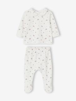 Bebé 0-36 meses-Pijamas, babygrows-Pijama às flores, em veludo, para bebé