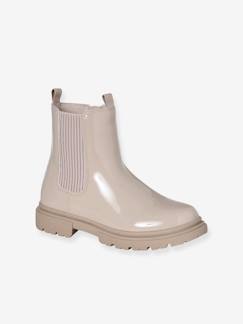 Calçado-Calçado menina (23-38)-Botas envernizadas, com fecho e elástico, para menina