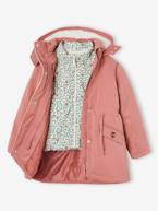 Parka 3 em 1 + colete, para menina azul-índigo+rosa-velho 