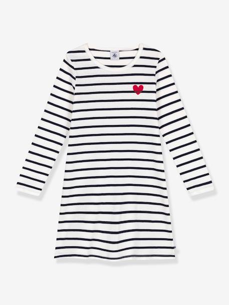 Camisa de dormir às riscas, da Petit Bateau riscas azuis 