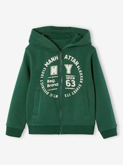 Menino 2-14 anos-Camisolas, casacos de malha, sweats-Sweatshirts-Casaco de desporto Basics, com fecho e capuz, para menino