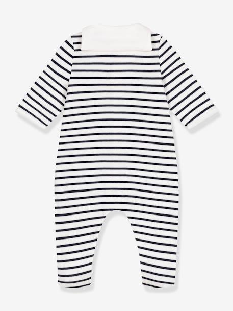 Pijama em tubique, da Petit Bateau riscas marinho 