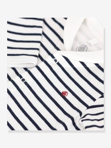 Pijama em tubique, da Petit Bateau riscas marinho 