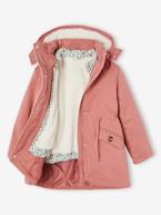 Parka 3 em 1 + colete, para menina azul-índigo+rosa-velho 