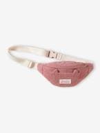 Bolsa de cintura gato, em bombazina, para menina rosa-blush 