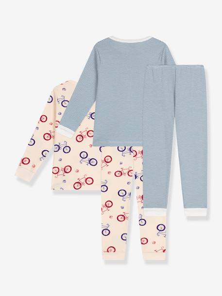 Lote de 2 pijamas, da Petit Bateau riscas azuis 