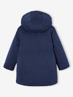 Parka 3 em 1 + colete, para menina azul-índigo+rosa-velho 