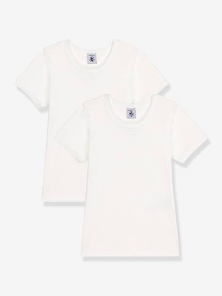 Lote de 2 t-shirts de mangas curtas, da Petit Bateau branco 