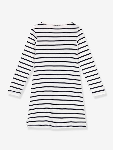 Camisa de dormir às riscas, da Petit Bateau riscas azuis 