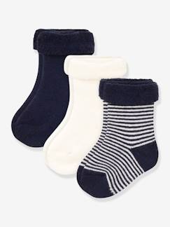 Bebé 0-36 meses-Meias, collants-Lote de 3 pares de meias em tricot, para bebé, da Petit Bateau