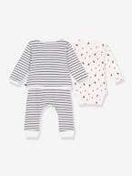 Conjunto de 3 peças, para bebé, da Petit Bateau riscas azuis 