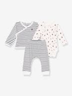 Conjunto de 3 peças, para bebé, da Petit Bateau riscas azuis 