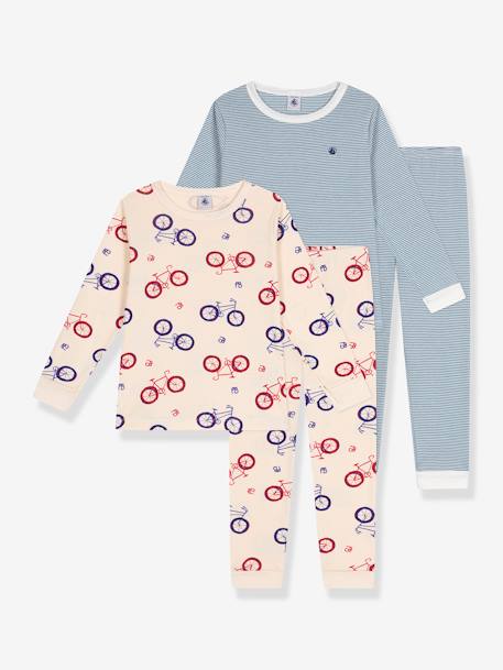 Lote de 2 pijamas, da Petit Bateau riscas azuis 