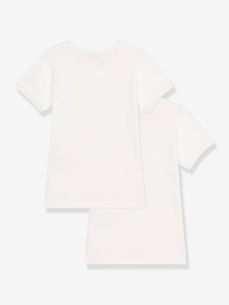 Lote de 2 t-shirts de mangas curtas, da Petit Bateau branco 