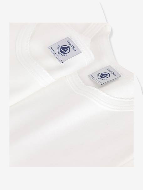 Lote de 2 t-shirts de mangas curtas, da Petit Bateau branco 