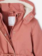 Parka 3 em 1 + colete, para menina azul-índigo+rosa-velho 