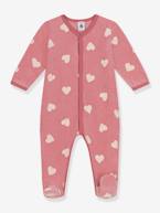 Pijama em veludo, estampado com corações, para bebé, da Petit Bateau estampado rosa 