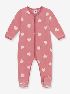 Bebé 0-36 meses-Pijamas, babygrows-Pijama em veludo, estampado com corações, para bebé, da Petit Bateau