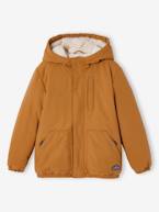 Parka Ripstop, forro em imitação pelo, para menino bronze 