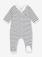 Pijama em tubique, da Petit Bateau riscas marinho 