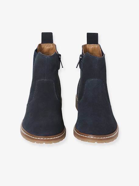 Botas Chelsea em pele, para menino marinho 