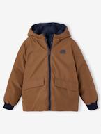 Parka com capuz reversível, para menino bronze 