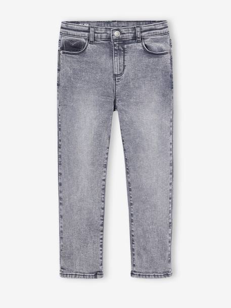 Jeans slim morfológicos, medida das ancas larga, para menina azul medio+azul-escuro+ganga cinzenta 