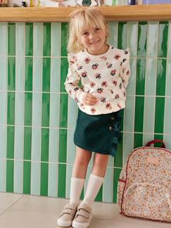 Menina 2-14 anos-Saias-Saia-calção em bombazina, efeito envelope, para menina