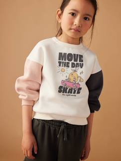 Menina 2-14 anos-Roupa de desporto-Sweat colorblock, com motivo lúdico, para menina