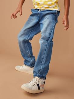 -Jeans largos, fáceis de vestir, para menino