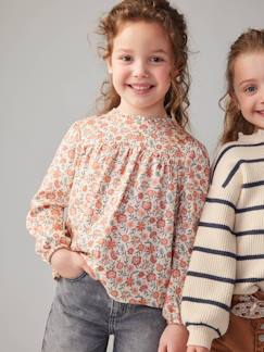 Blusa às flores, para menina