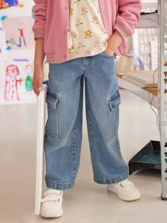 Menina 2-14 anos-Jeans -Jeans largos cargo, para menina