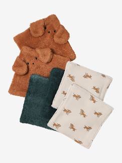 Puericultura-Higiene do bebé-Lote de 6 toalhetes laváveis, Animal