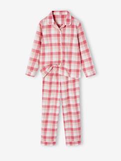 Menina 2-14 anos-Pijamas-Pijama aos quadrados, em flanela, personalizável, para menina