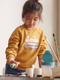 Menina 2-14 anos-Camisolas, casacos de malha, sweats-Sweatshirts -Sweat com smile em malha borboto, para menina