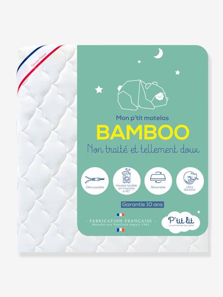 Colchão Bamboo, para bebé, sem tratamento, capa amovível branco 