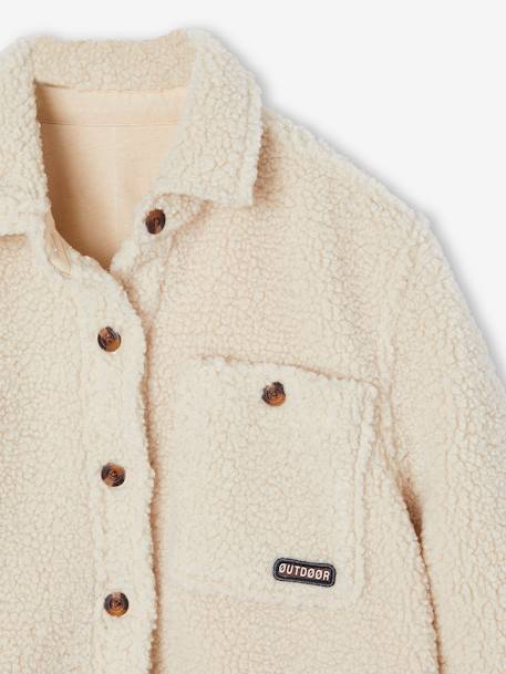 Camisa em sherpa, para menino cru 