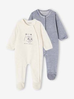 Bebé 0-36 meses-Pijamas, babygrows-Lote de 2 pijamas em veludo, para bebé