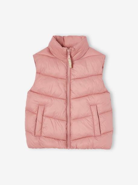 Colete leve acolchoado, para menina baunilha+rosa-blush 