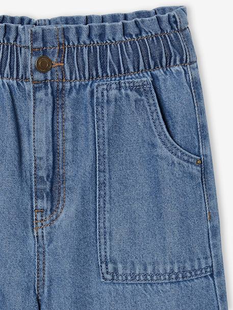 Jeans largos estilo carpinteiro, para menina azul claro+azul medio 