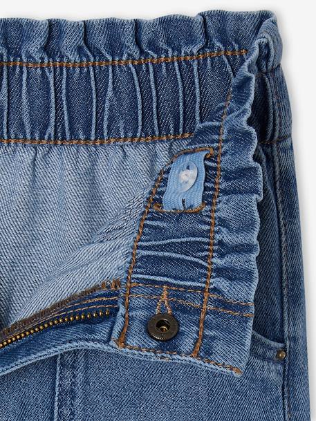 Jeans largos estilo carpinteiro, para menina azul claro+azul medio 