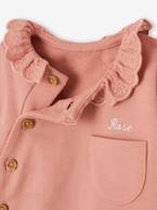 Sweat personalizável, com gola bordada, para bebé menina rosa 