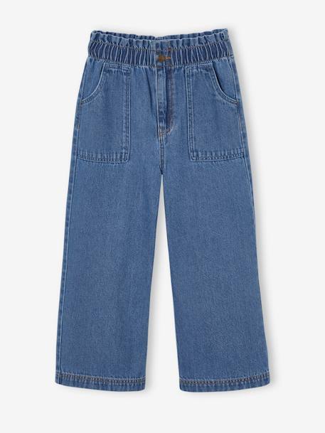 Jeans largos estilo carpinteiro, para menina azul claro+azul medio 