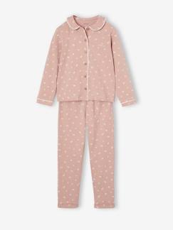 Menina 2-14 anos-Pijamas-Pijama estampado com gola Claudine, para menina, personalizável