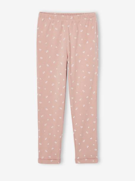 Pijama estampado com gola Claudine, para menina, personalizável rosa-pálido 